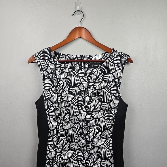 CONNECTED‎ Sleveless Pencil Dress Knee Length Black/White Womens Size 8 - Picture 2 of 9